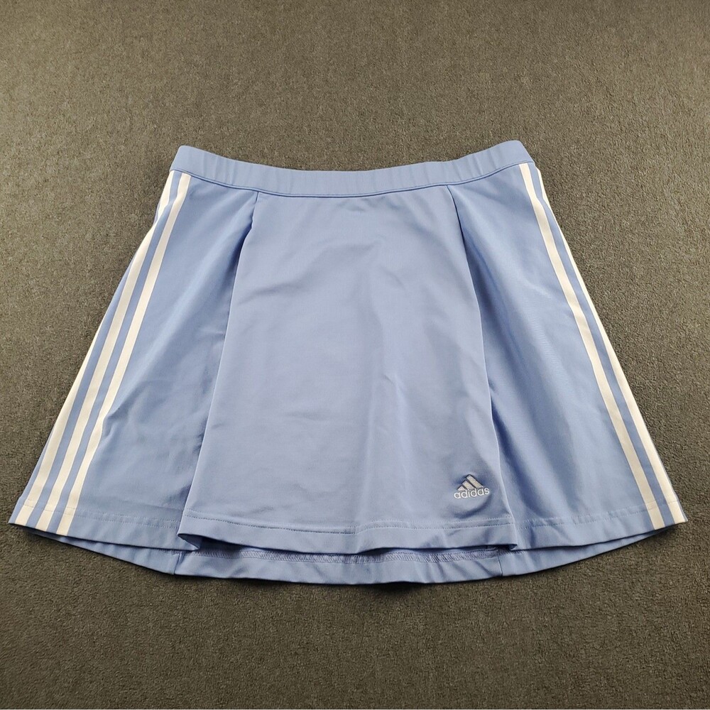 Vintage 90's Adidas Tennis Skort 3-Stripe Pleated Athletic Skirt Womens 16 Blue